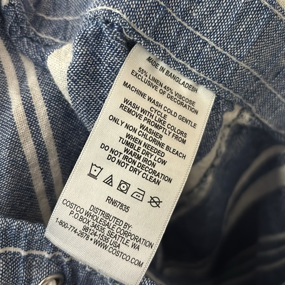 Women’s Nautica Striped Blue White Linen Blend Shorts, Large, Summer - Picture 6 of 6